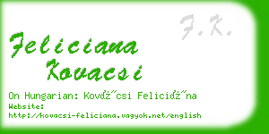 feliciana kovacsi business card